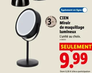 CIEN Miroir de maquillage lumineux