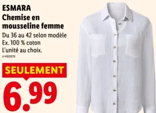ESMARA Chemise en mousseline femme