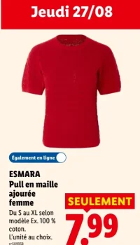 ESMARA Pull en maille ajourée femme