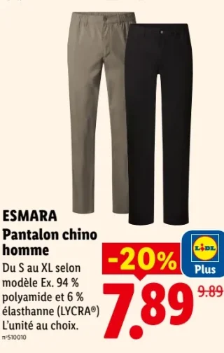 ESMARA Pantalon chino homme