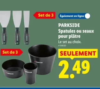 PARKSIDE Spatules ou seaux pour plâtre