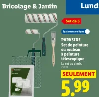 Parkside Set de peinture ou rouleau à peinture télescopique