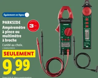 PARKSIDE Ampèremètre à pince ou multimètre à broche