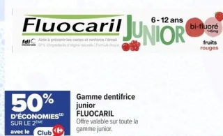 Gamme dentifrice junior FLUOCARIL