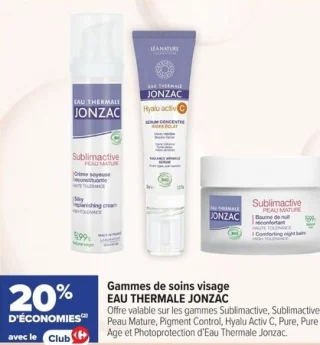 Gammes de soins visage EAU THERMALE JONZAC