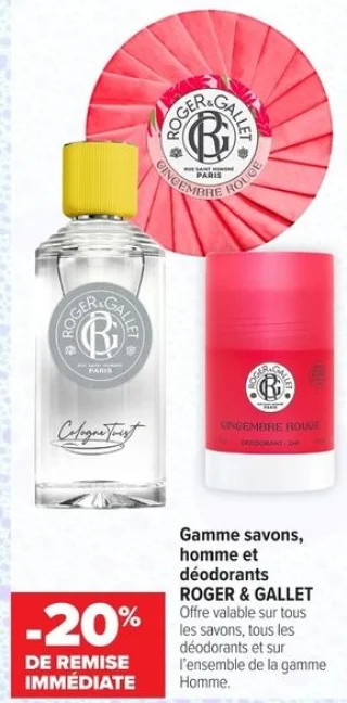 Gamme savons, homme et déodorants ROGER & GALLET