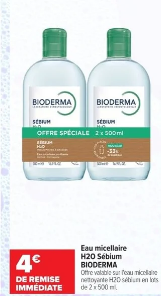Eau micellaire H2O Sébium BIODERMA