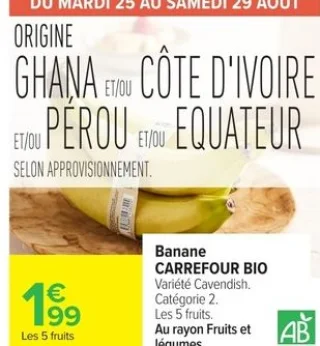 Banane CARREFOUR BIO