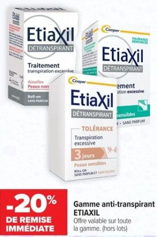Gamme anti-transpirant ETIAXIL