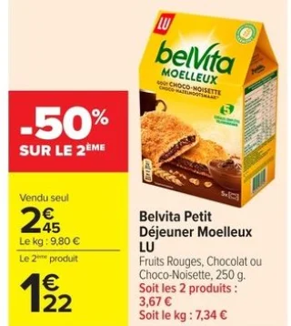 Belvita Petit Déjeuner Moelleux LU