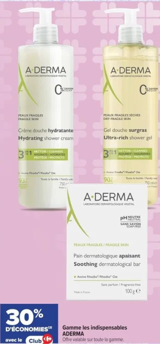 Gamme les indispensables ADERMA