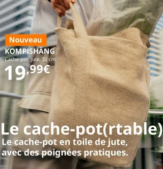 KOMPISHÄNG Cache-pot, jute, 32 cm