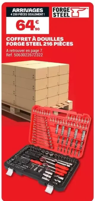 COFFRET À DOUILLES FORGE STEEL 216 PIÈCES