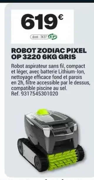 Robot Zodiac Pixel OP 3220 6kg Gris