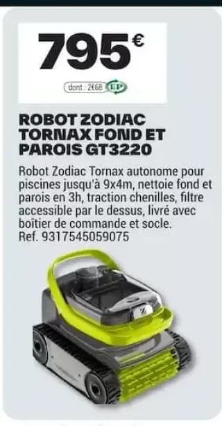 Robot Zodiac Tornax Fond et Parois GT3220