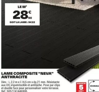 Lame composite "Neva" Anthracite