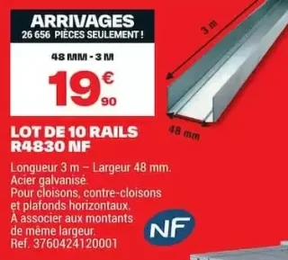 Lot de 10 rails R4830 NF