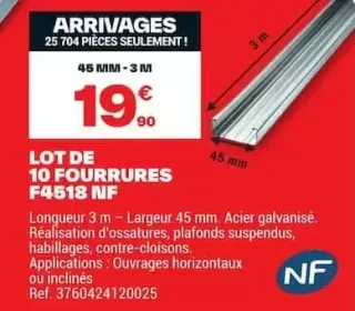 Lot de 10 fourrures F4518 NF