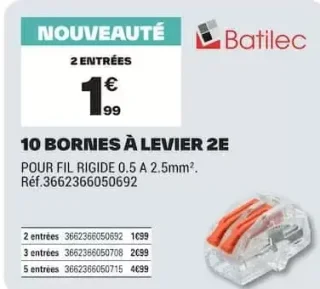 10 bornes à levier 2E Batilec