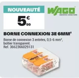 Borne connexion 3E 6mm² WAGO