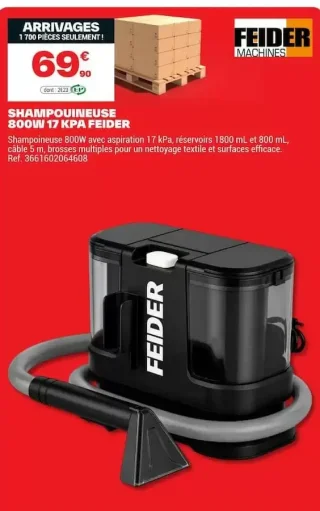 Shampouineuse 800W 17 kPa Feider