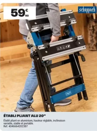 Établi Pliant Alu 20" Scheppach