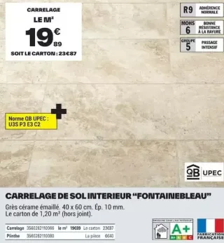 Carrelage de sol intérieur Fontainebleau