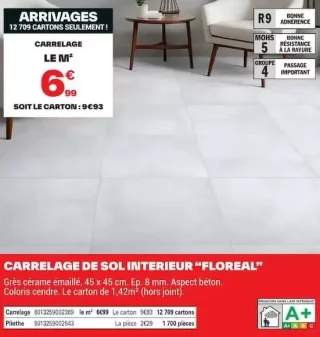 Carrelage de sol intérieur Floreal