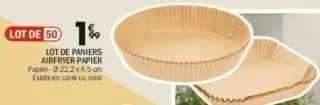 Lot de paniers airfryer papier