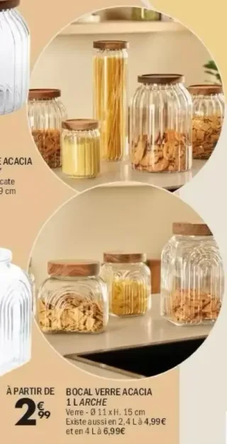 Bocal verre Acacia 1 L Arche