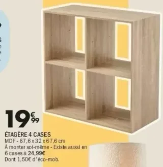 ÉTAGÈRE 4 CASES