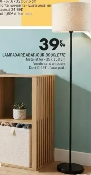 Lampadaire abat-jour Bouclette
