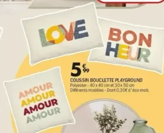 Coussin bouclette Playground
