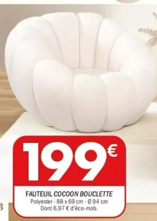 Fauteuil Cocoon bouclette