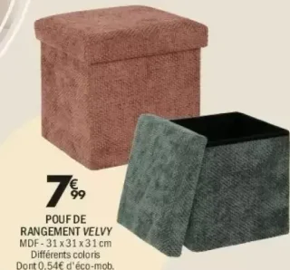 POUF DE RANGEMENT VELVY
