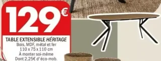 Table extensible Héritage