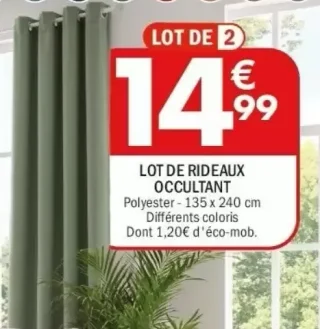 Lot de rideaux occultant