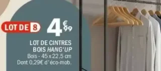 Lot de 8 cintres bois Hang'up