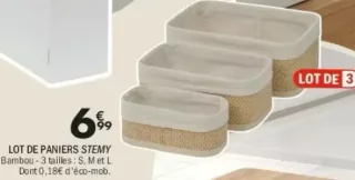 LOT DE PANIERS STEMY