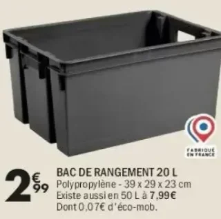 Bac de rangement 20 L
