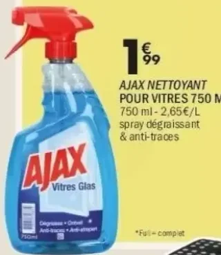 AJAX NETTOYANT POUR VITRES