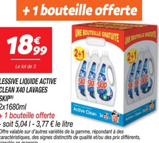 Lessive liquide active clean x40 lavages
