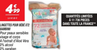 Lingettes pour bébé x72 