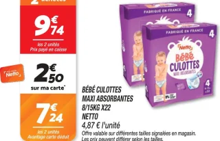 Bébé culottes maxi absorbantes 8/15kg x22