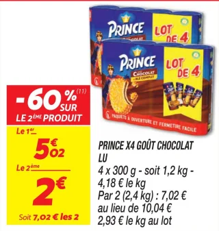 Prince x4 goût chocolat