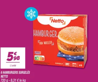 6 hamburgers surgelés
