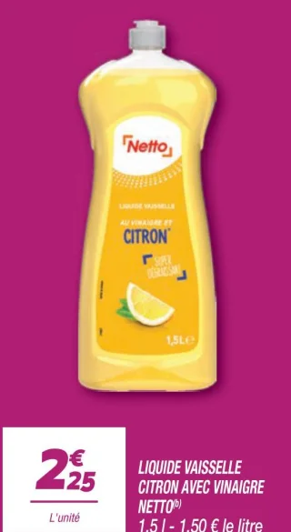 Liquide vaisselle citron avec vinaigre
