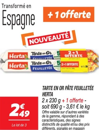 Tarte en or pâte feuilletée