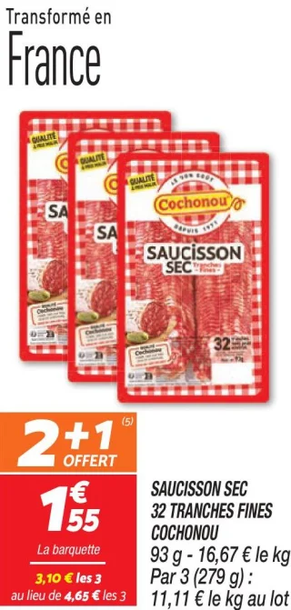 Saucisson sec 32 tranches fines