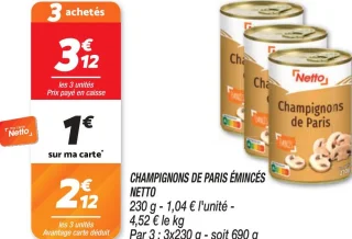 Champignons de paris émincés